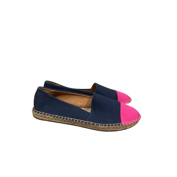j crew Shoes - J‎ Crew, Cap Toe Navy and Pink Espadrille, Size 7.5, KB230